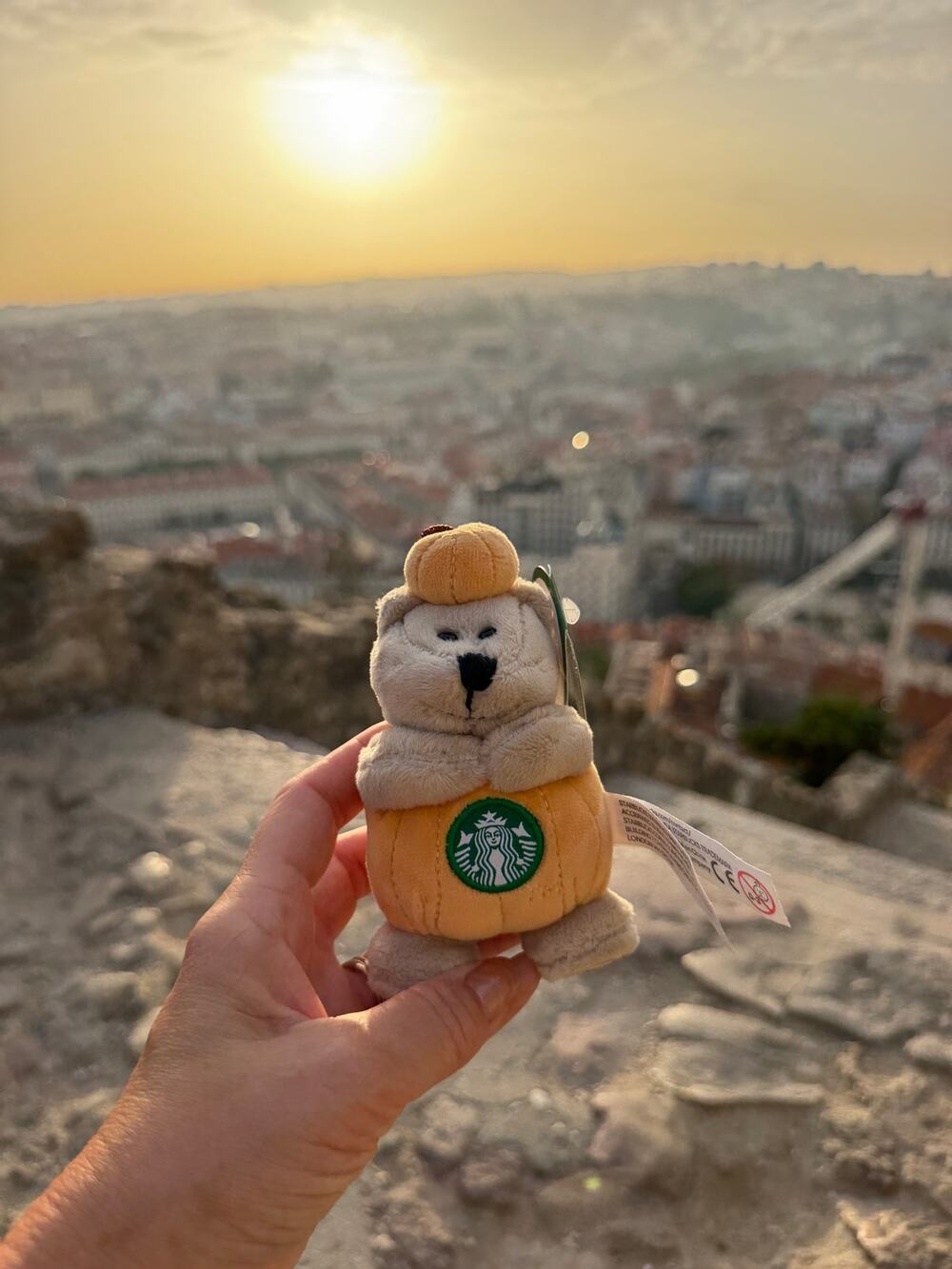 Starbucks Bearista Pumpkin Keychain Portugal NWT